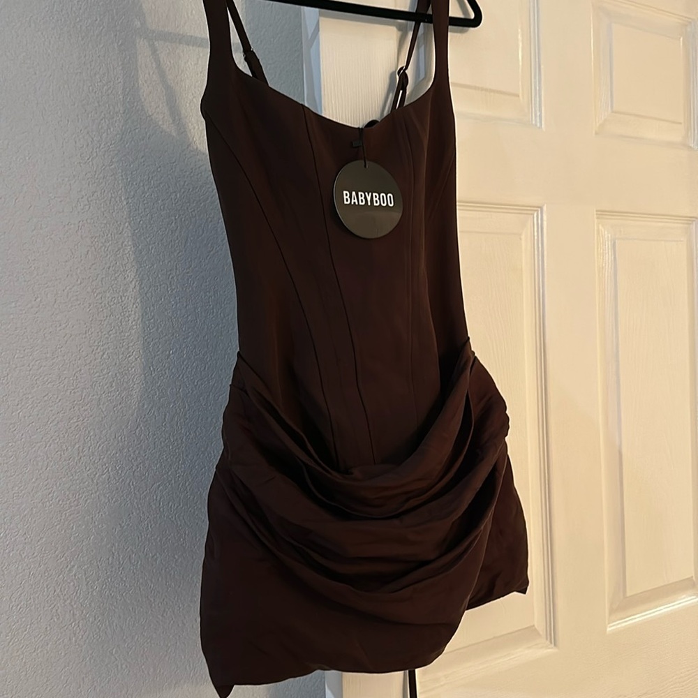 CORNELIA MINI DRESS - PLUM BROWN